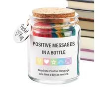 Motivational Messages Jar - Positive Quote Bottle, Support Notes | Wellness Encouragement Kit, Portable Inspirational Cards with Sentiments, Stress Management Aid to Brighten Evenings or Qui