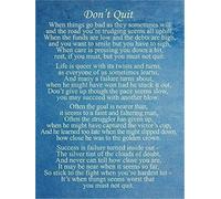 Motivational Metal Plaque Dont Quit Poem Vintage Wall Decor 8 X 12 in