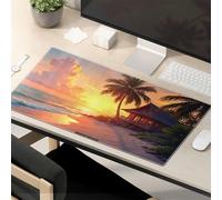 Motivational Mouse Pad Sunset At The Beach With Palm Tree And Cottage Mouse Pad Funny Office Supplies Funny Mouse Pads For Work