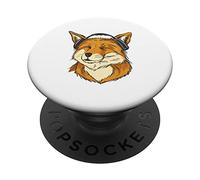 motivational music design for musicians fox with airphone PopSockets Adhesive PopGrip