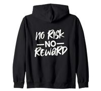 MOTIVATIONAL NO RISK NO REWARD - BLACK & WHITE SCRIPT Zip Hoodie