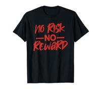 Motivational NO Risk NO Reward - RED & Black Script T-Shirt