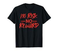 Motivational NO Risk NO Reward - RED & Black Script T-Shirt