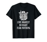 Motivational Norse Quote - Live Bravely - Viking God Odin Value Graphic T-Shirt