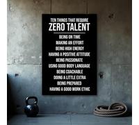 Motivational Poster Zero Talent Required Inspirational Quote Wall Art for Gym Office Home Decor Fitness Workout Art (Unframe-style,18L" x 12W")