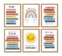Motivational Posters for Kids - Inspirational Quote Growth Mindset Wall Art Print Positive Affirmations Charts for Classroom, Nursery, Homeschool, Preschool, Bedroom Bulletin Board Daycare Decor