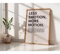 Motivational Posters, Unframed Inspirational Wall Art Prints with Positive Quotes, Aesthetic Decor for Office, Bedroom, Home, Gym or Classroom (Less Emotion, More Motion, 4" x 6")