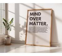 Motivational Posters, Unframed Inspirational Wall Art Prints with Positive Quotes, Aesthetic Decor for Office, Bedroom, Home, Gym or Classroom (Mind Over Matter, 16" x 24")