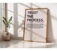 Motivational Posters, Unframed Inspirational Wall Art Prints with Positive Quotes, Aesthetic Decor for Office, Bedroom, Home, Gym or Classroom (Trust The Process, 12" x 18")