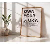 Motivational Posters, Unframed Inspirational Wall Art Prints with Positive Quotes, Aesthetic Decor for Office, Bedroom, Home, Gym or Classroom (Own Your Story, 8" x 12")