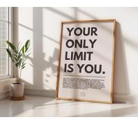 Motivational Posters, Unframed Inspirational Wall Art Prints with Positive Quotes, Aesthetic Decor for Office, Bedroom, Home, Gym or Classroom (Your Only Limit Is You, 8" x 12")