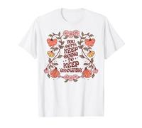 Motivational Quote Flower Design Keep On Going Growing Value Graphic T-Shirt, Men, White, XL