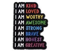 Motivational Quote Rainbow Enamel Pin, Positive Message Pin Brooch, Inspirational Self Love Lapel Brooch, Self Care, Emotional Support Badges, Uplifting Mental Health Badges, Therapist Gift, Daily