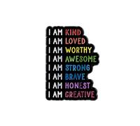 Motivational Quote Rainbow Enamel Pin, Positive Message Pin Brooch, Inspirational Self Love Lapel Brooch, Self Care, Emotional Support Badges, Uplifting Mental Health Badges, Therapist Gift, Daily