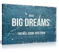 Motivational Quote Rustic Have Big Dreams Canvas Wall Art Picture Print (12X8)