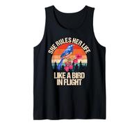 Motivational Quote She Rules Her Life Like A Bird in Flight Tank Top
