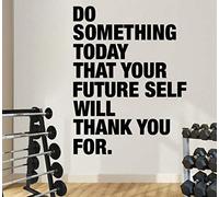 Motivational Quote Wall Sticker, Inspirational Fitness Wall Decal Do Something Today That Your Future Self Will Thank You for, PVC Self-Adhesive Decor for Home Gym, Workout Room