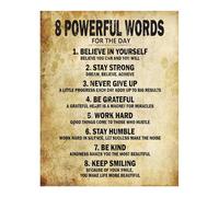 Motivational Quotes 8 Powerful Words for the day Poster Thick Cardstock Paper, Unframed 11"x14" inches Inspirational Wall Art, Positive Affirmation Pictures for Bedroom Décor, Gym, Home, Office Décor