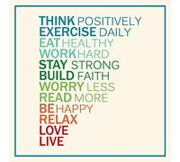 Motivational Quotes Be Happy Relax Love Live Positive Life Attitude Working Advice Health Suggestion Home Wall Art Decor (50cm x 50cm)