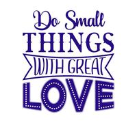 Motivational Quotes do Small Things with Great Love Everyday Lettering Stickers 42x46.9cm Can Modify and add Information DarkBlue