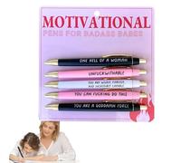 Motivational Quotes Pens - Inspirational Pens Set Writing Fine Point Retractable Soft Touch Handle | Long Lasting Stationery for Student School Office Coworker