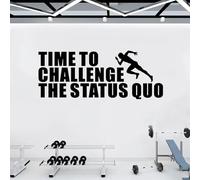Motivational Quotes Wall Stickers for Gym: Office Inspirational Positive Vinyl Art Wall Decals for Classroom School Bedroom Living Room - Time to Challenge The Status Quo 23" X 9"