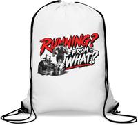 Motivational Running and Fitness Challenge Design Gym Sack Casual Drawstring Bag White