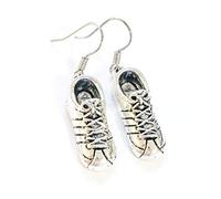 Motivational Running Shoe Trainer Fitness Earrings on Sterling Silver Hooks, Run, Runner, Jogging, Marathon, 5K, Half Marathon, Triathlete