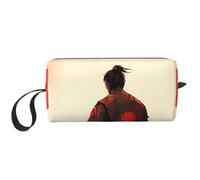 Motivational Samurai Makeup Bag Water Resistant Travel Toiletry Organizer for Women Men Japanese Warrior Cosmetic Storage Pouch with Zipper Portable Small Tool Bag