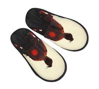 Motivational Samurai Slippers for Women Men Japanese Warrior Non-Slip House Slippers Indoor Comfy Fuzzy Footwear Memory Foam Bedroom Travel Shoes M