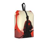 Motivational Samurai Travel Shoe Bag Japanese Warrior Water Resistant Shoe Organiser with Zipper Handle, Lightweight Pouch for Suitcase & Gym, Folds Flat for Packing