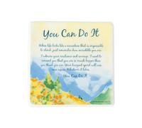 Motivational Single Ceramic Sentiment Coaster - 'You Can Do It' Artistic Highland Mountain Design - Homeware Gift for Him/Her - Heartfelt Words By Blue Mountain Arts