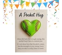 Motivational Softball - Heart Shaped Encouragement Ball for Inspiration, Uplifting Motivational Cards with Positive Messages, Support Tool for Friends, Coworkers, Athletes, Holiday