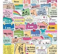 Motivational Stickers 50 Pcs, Journal Stickers Inspirational Quote Stickers | Positive Laptop Stickers | Vinyl Waterproof Self-Affirmation Stickers for Scrapbooking, Water Bottles, Guitar, Suitcase