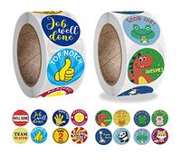 Motivational Stickers for Children, Pack of 1000 Self-Adhesive Animal Reward Stickers, Teacher Reward Stickers, Praise Stickers for Teachers, Parents, Praise Students
