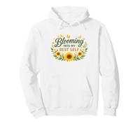 Motivational Sunflower Floral Self-Growth, Positive Mindset Pullover Hoodie