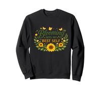 Motivational Sunflower Floral Self-Growth, Positive Mindset Sweatshirt