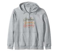 Motivational Sunflower Floral Self-Growth, Positive Mindset Zip Hoodie