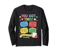 Motivational Test Educator Teaching Student School Test Day Long Sleeve T-Shirt