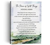 Motivational the Peace of Wild Things Quote Canvas Painting Framed Wall Art Decor for Home Office, Watercolors Poem Canvas Poster Print Decorative Gift
