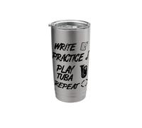 Motivational Tuba Saying Marching Band Stainless Steel Insulated Tumbler