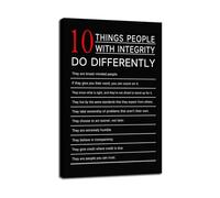 Motivational Values Poster Canvas Wall-Art for School Culture Office Ethics and Home Inspiration Integrity Building Print(Framed,12x18inch(30x45cm))