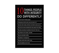Motivational Values Poster Canvas Wall-Art for School Culture Office Ethics and Home Inspiration Integrity Building Print(Unframed,16x24inch(40x60cm))