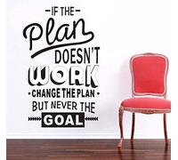 Motivational Vinyl Wall Sticker Quote If The Plan Doesn't Work Change The Plan But Never Change The Goal Proverb Home Decal Room Decoration 57 * 90 Cm