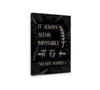 Motivational Wall-Art Decor It Always Seems Impossible Until Its Done Inspirational Quote Canvas Print For Bedroom Living Room Office Home