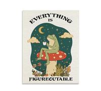 Motivational Wall Art, Everything is Figureoutable Canvas Wall Decor, Inspirational Quotes Prints, Unique Positive Posters for Bedroom Bathroom Classroom Nursery Playroom Office Living Room, 12x8 in