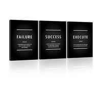 Motivational Wall Art, Office Wall Decor, Inspirational Canvas Painting Picture Poster Execute Failure Success Positive Quote Wall Decor for Office Dorm Bedroom Living Room Inspiring Gift for Men