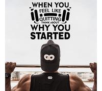 Motivational Wall Decals for Gym, Vinyl Wall Stickers - When You Feel Like Quitting Think About Why You Started, 27" x 24.8" Inspirational Quotes Wall Decor Sticker for Home Yoga Exercise Fitness