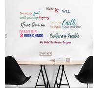 Motivational Wall Decals, Inspirational Wall Quotes Sticker, Colorful Positive Sayings Art Lettering Decor,Office Word Decal Peel and Stick Vinyl Motto Wall Stickers,Spiritual Decal for Company