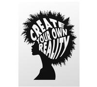 Motivational Wall Decor - Create Your Own Reality - Inspirational Wall Art for Men, Office Decorations for Work Women, Home Living Room Positive Affirmations Unframed Poster 8x10 Inch Picture